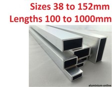 ALUMINIUM RECTANGULAR BOX SECTION 38mm 50mm 63mm 76mm 101mm 127mm 152mm