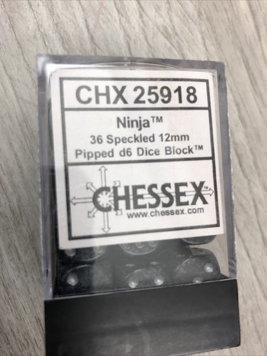 Chessex Dice Ninja 36 Speckled 12mm Pipped d6 Dice Block 36 Die CHX 25918 - Picture 11 of 11