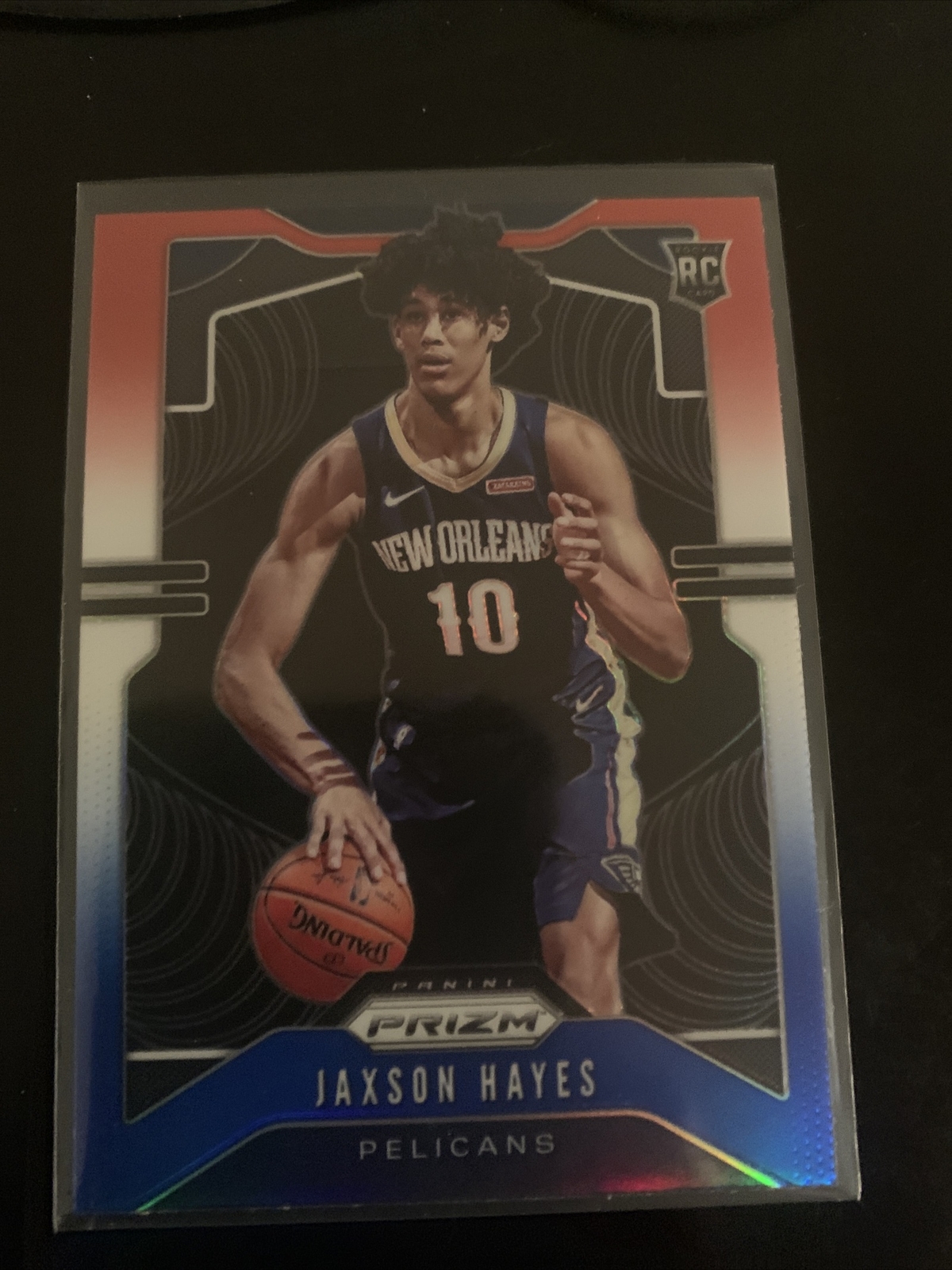 2019-20 JAXSON HAYES ROOKIE PRIZM RED WHITE BLUE RC BASKETBALL CARD PELICANS
