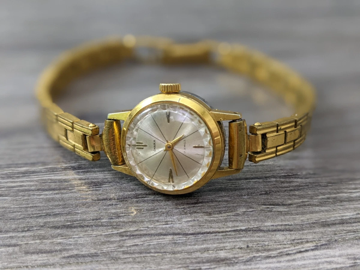 Original Gold plated Soviet Lady s Chaika mechanical wrist watch