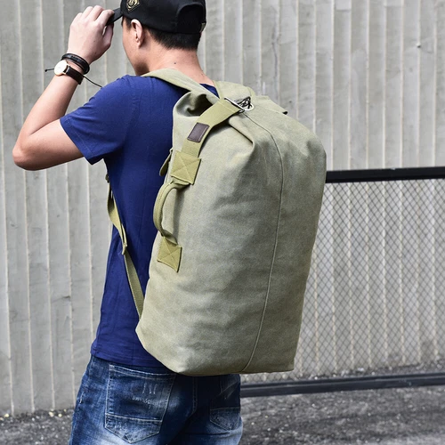 Mochila de lona para hombres Bolso de hombro Deportes Viaje Lona Militar Bolso de mano Equipaje - Imagen 17 de 42