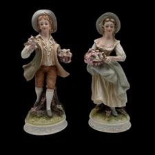 Lefton China Hand painted Jeanne & Adrian Collectible Figurines Boy & Girl