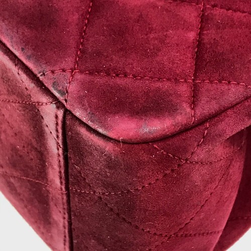 CHANEL CC Mark Jumbo Matelasse34 W-Chain Shoulder Bag suede Bordeaux x Gold - Picture 4 of 12