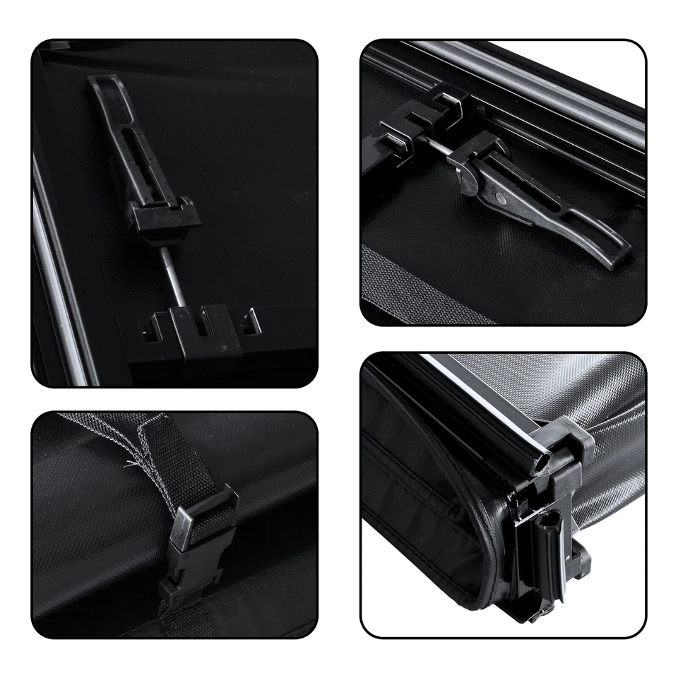 6.5FT Soft 4-Fold Tonneau Cover For 1999-2007 Chevy Silverado GMC Sierra 1500 - Image 4 of 4