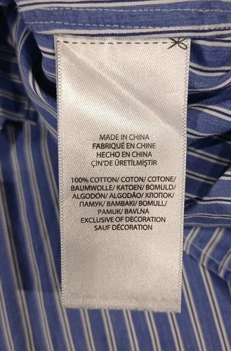 Camisa Polo Ralph Lauren Para Hombres L Grande 42" Azul Rayas Manga Larga Con Botones - Imagen 8 de 17