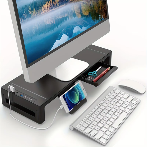 Monitor Stand Riser, With USB3.0 Foldable, Height Adjustable Computer Stand - Photo 7/8