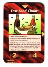 Fast Food Chains Card Unlimited INWO Illuminati New World Order Game
