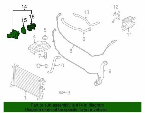 Kit de termostato líquido refrigerante motor Ford 2001-2011 Focus Ranger genuíno 1S7Z-8575-AG - Imagem 2 de 2