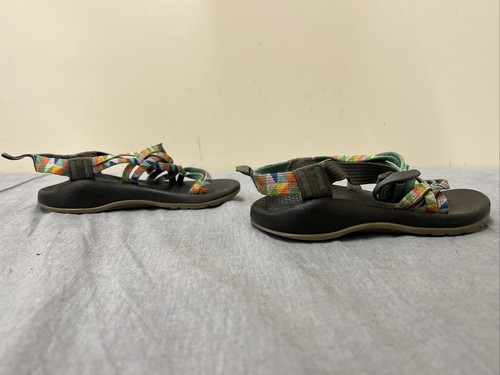 Chaco ZX1 EcoTread Strappy Outdoor Sport Sandal Camper Green/Green Triangle Sz 2 - Picture 5 of 11