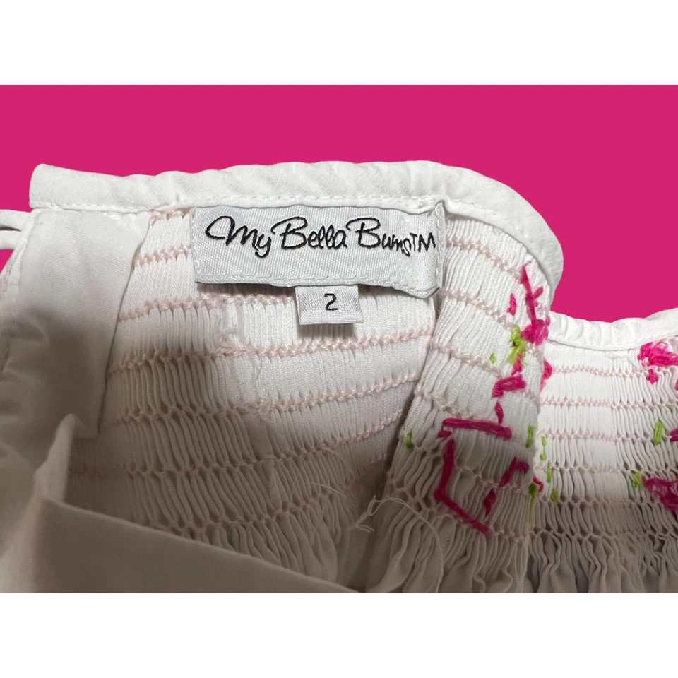 Vestido de Navidad My Bella Bums Calado Blanco Rosa Verde Árboles de Navidad Talla 2 Foto 3 de 3