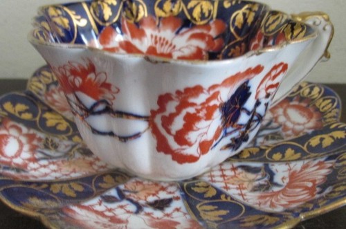 Antique Wileman Foley Shelley England Tea Cup And Saucer Cobalt Blue Gold - Picture 3 of 10