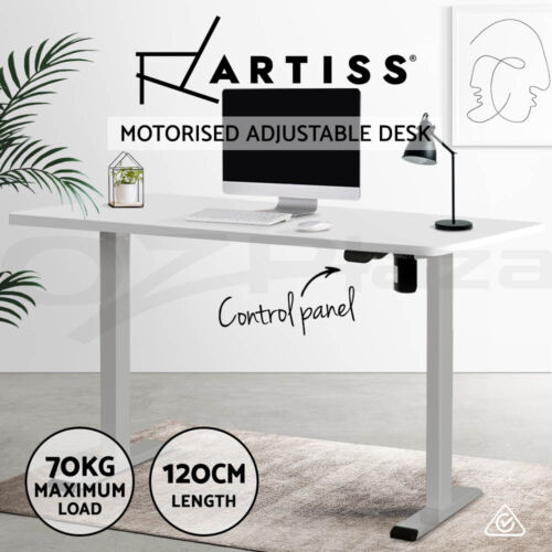 Artiss Standing Desk Motorised Height Adjustable Sit Stand Desks 120CM White - Picture 1 of 11