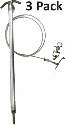 3 No-BS Lures Cable Drowner Stake Trapping Supplies 3 Pack