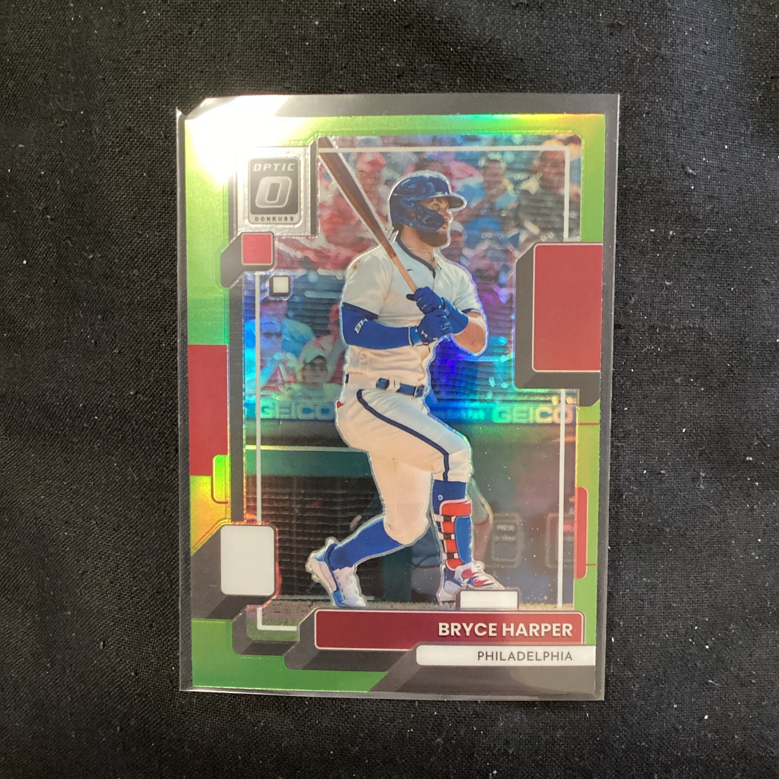 2022 Panini Donruss Optic Bryce Harper #200 Lime Green Prizm            29