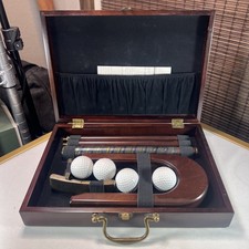 The Bombay Company 1830237 Golf Putter Set- Portable Set In Wood Case
