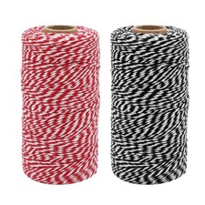 Cotton Bakers Twine, 656 Feet 2mm Striped Twine String Wrapping, Baking, Craft