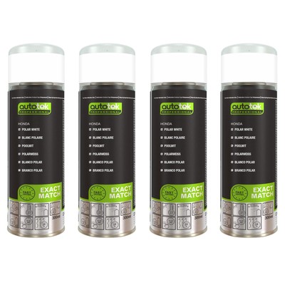 Autotek Honda polarweiß schnelltrocknender Aerosol-Sprühlack 300 ml x4
