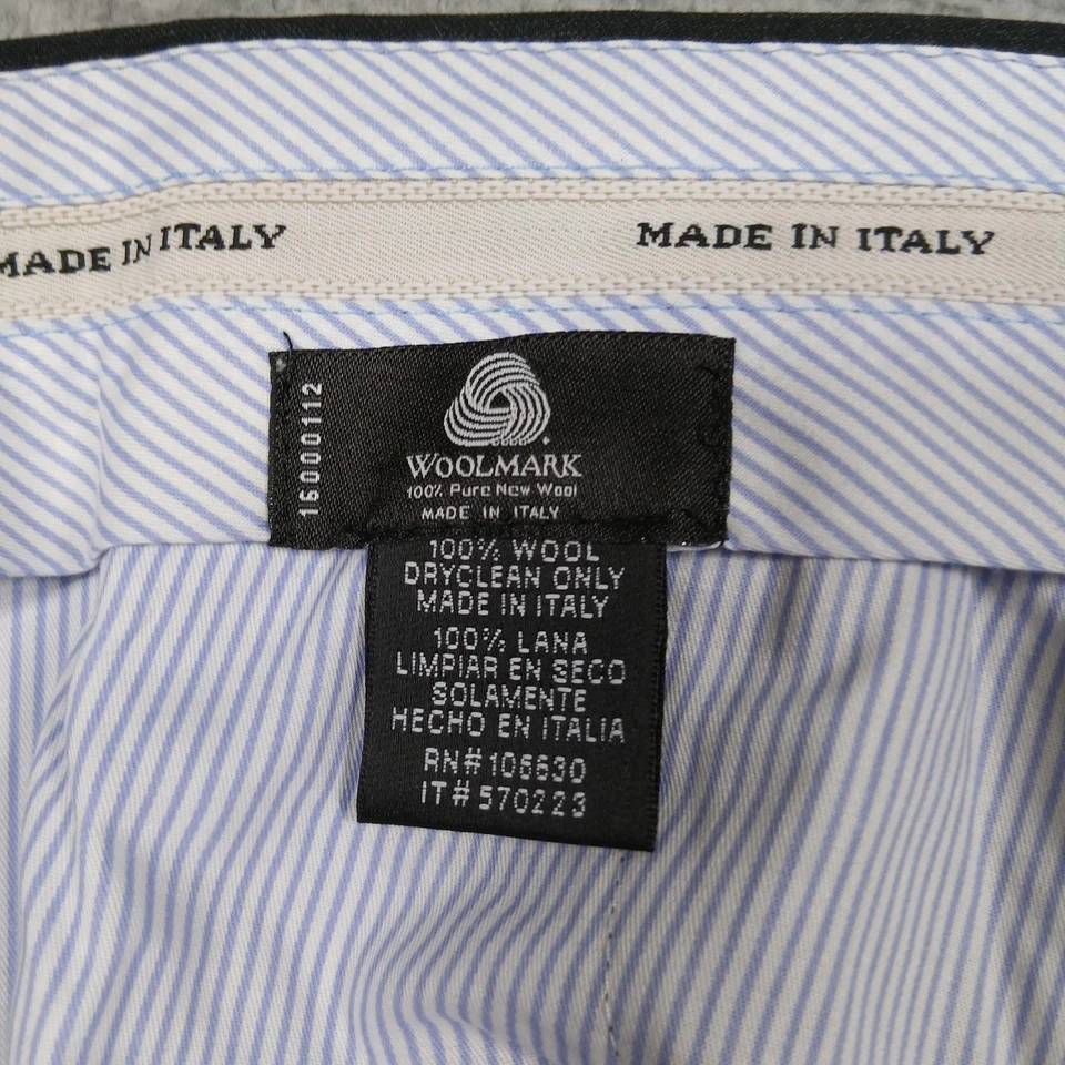 Kirkland Signature Pants Mens 34x30 Wool Made In Italy Dress Trouser Pleated - Image 4 of 4