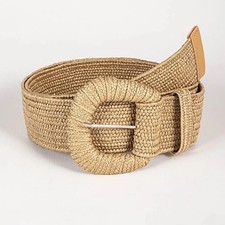 Summer Retro Waist Belt Braided Woven Elastic Wide Women's Fashion Dress Belts