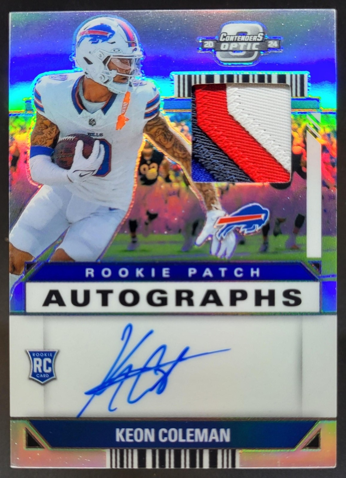 2024 Panini Contenders Optic Keon Coleman Rookie Patch Auto /75 RC Bills JE2