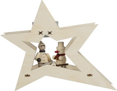 Saico GmbH Seiffen Stern Tealight Holder Winterkind With Sled 20x15x5,5cm
