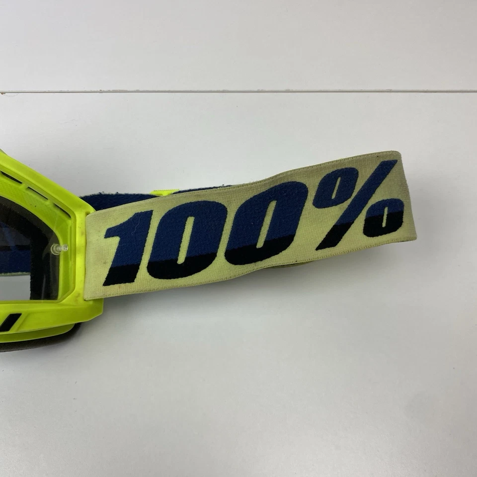 Gafas 100 % amarillas neón lentes transparentes unisex para adultos MX motocross moto todo terreno ATV Foto 4 de 4