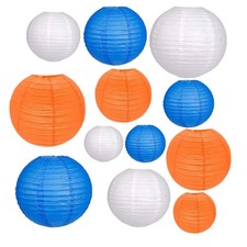 12Pcs Paper Lanterns 6  , 8  , 10  , 12  ,Paperlanterns Party Decoration, Blue Or...