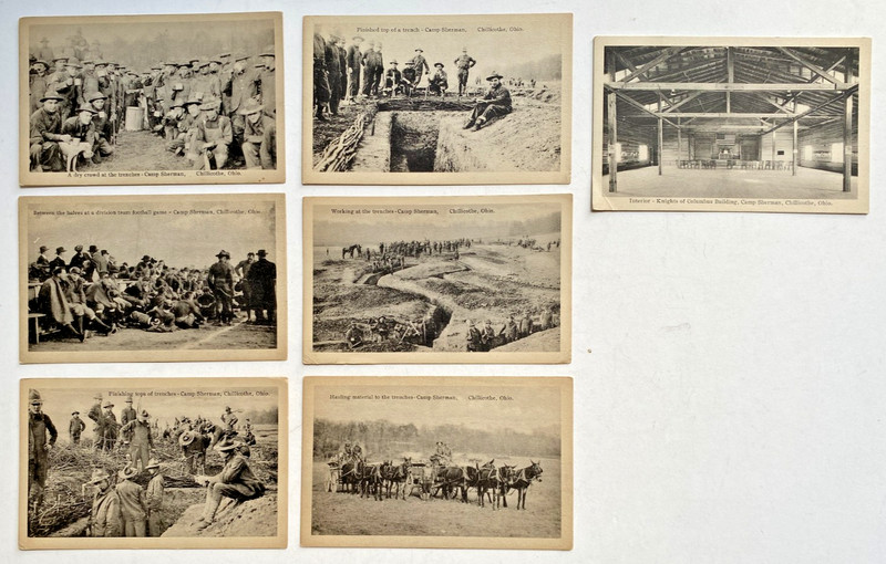 Camp Sherman - Chillicothe, Ohio - Vintage World War I Military Postcards