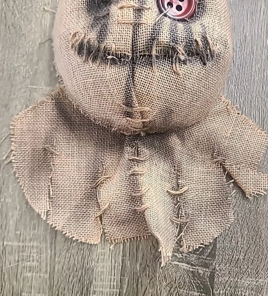 Scary Halloween Burlap Sack With Button And Neck Shroud With Elastic Strap - Image 3 of 4