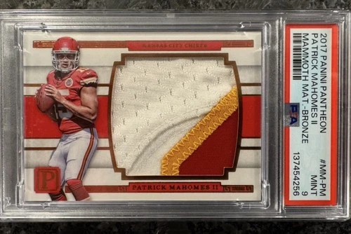 POP 2!🔥 2017 PANINI PANTHEON PATRICK MAHOMES II MAMMOTH MAT BRONZE /25 PSA 9
