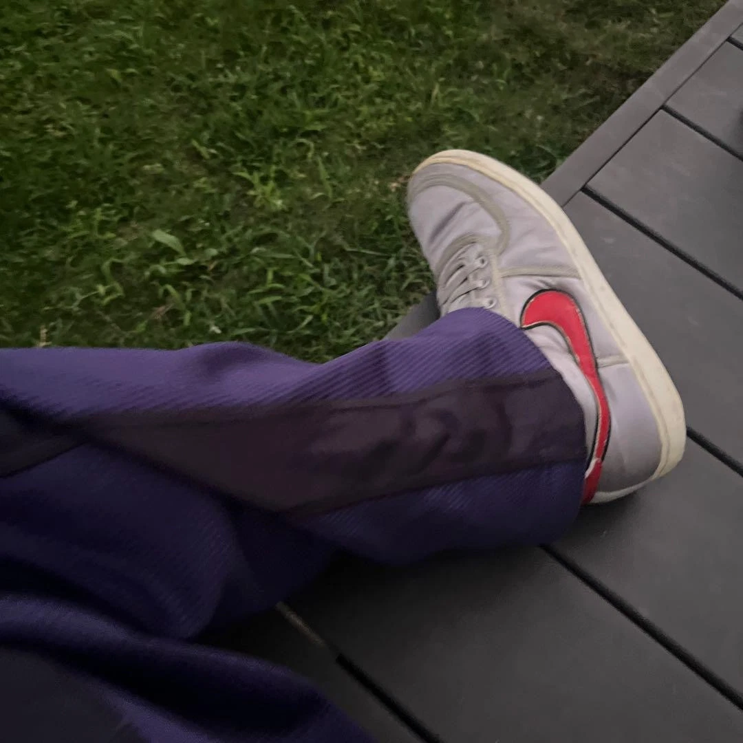 Sneakers alte Nike uomo grigio rosso US 10 logo marca usate