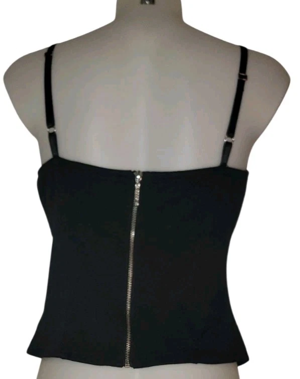 NUEVO CON ETIQUETAS De Colección Y2k Coogi Talla L Mujer Negra Babydoll Gótico Grunge Coqueta Cami Camiseta sin Mangas Foto 2 de 4