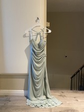 Azazie sage Sleeveless Maxi party dress, bridesmaid, prom dress, Size A4