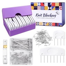 130 Pcs Knit Blockers Kits, Blocking Knit Combs Pins Set for Knitting, S1