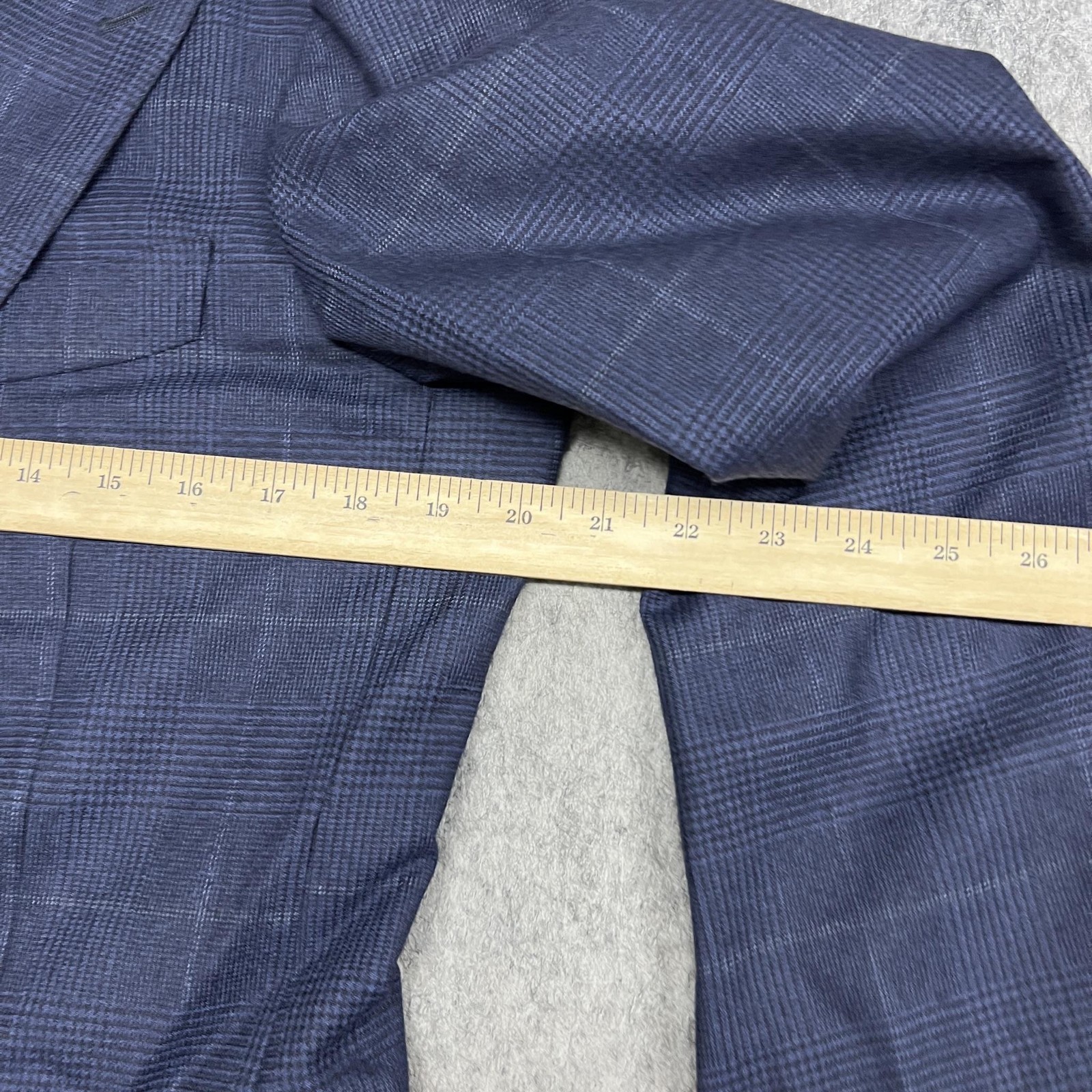 Ring Jacket Blazer Mens J50 US40 Blue Check 100percent Wool Suit Jacket Made Japan NEW image 9