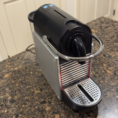 Nespresso Type D60 (Pixie) Coffee Machine Maker Brushed Aluminum/ Black Tested