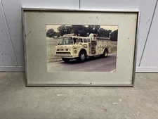 Vintage Original Seagrove Fire Dept  Pumper Fire Truck Framed Picture