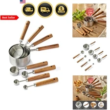 Measuring Cups and Spoons Set 8PCS Stainless Steel Kitchen Tools for Baking C...