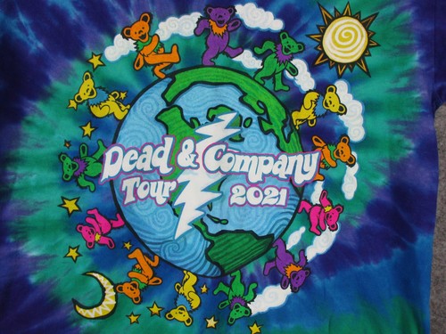 Grateful Dead Liquid Blue Shirt Mens Small 19x22 Tie Dye 2021 Tour Dancing Bear - Picture 2 of 9