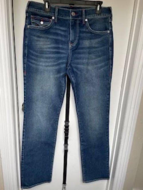 True Religion - Men's Jeans - Ricky 32x32 - Straight Leg - Red Stitching - HOT!