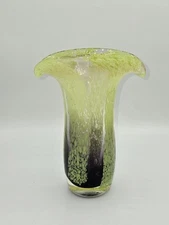 Teleflora Vintage Hand Blown Art Glass Vase 8"