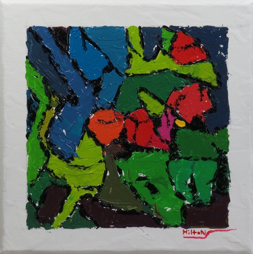 New Art Original Small Painting Impressionism Red Roses floral Hilton McLaurin
