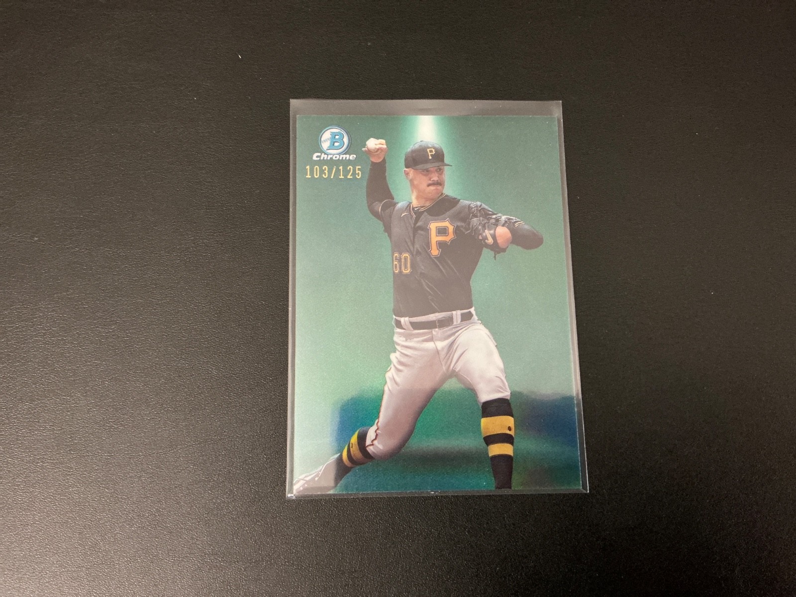 🔥2024 BOWMAN CHROME PAUL SKENES SPOTLIGHT AQUA REFRACTOR 103/125 #BS-1🔥