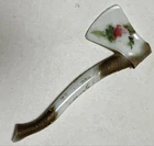 Vintage Milk Glass w/ Roses Axe/ Hatchet Souvenir of Newton, NC