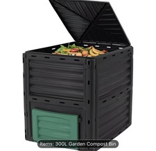 300L Garden Compost Bin –Outdoor Composting Container for Kitchen & Garden Waste