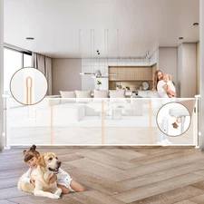 200.1" Retractable Baby Gate Extra Wide, 41" Tall Retractable Dog Gate for Stair