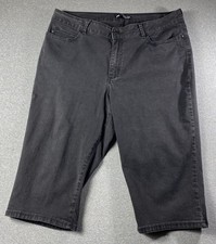 Lee Modern Series Curvy Fit Capri Women's Jeans Black Denim Sz 18M Stretchy
