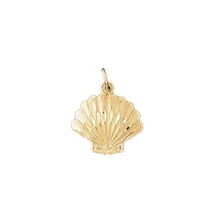 14k Yellow Gold Shell Nautical Charm Pendant