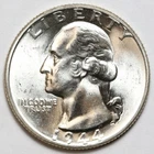 1944 25c Washington Silver Quarter UNC - RAW - Great Luster / Excellent Coin