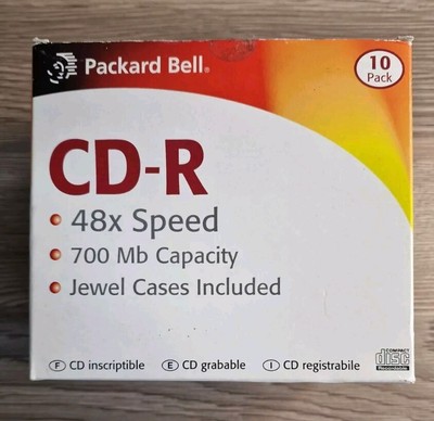 Packard Bell CD-R x 10 in Jewel Cases - 700mb - 1X- 48X Schreibgeschwindigkeit siehe Foto
